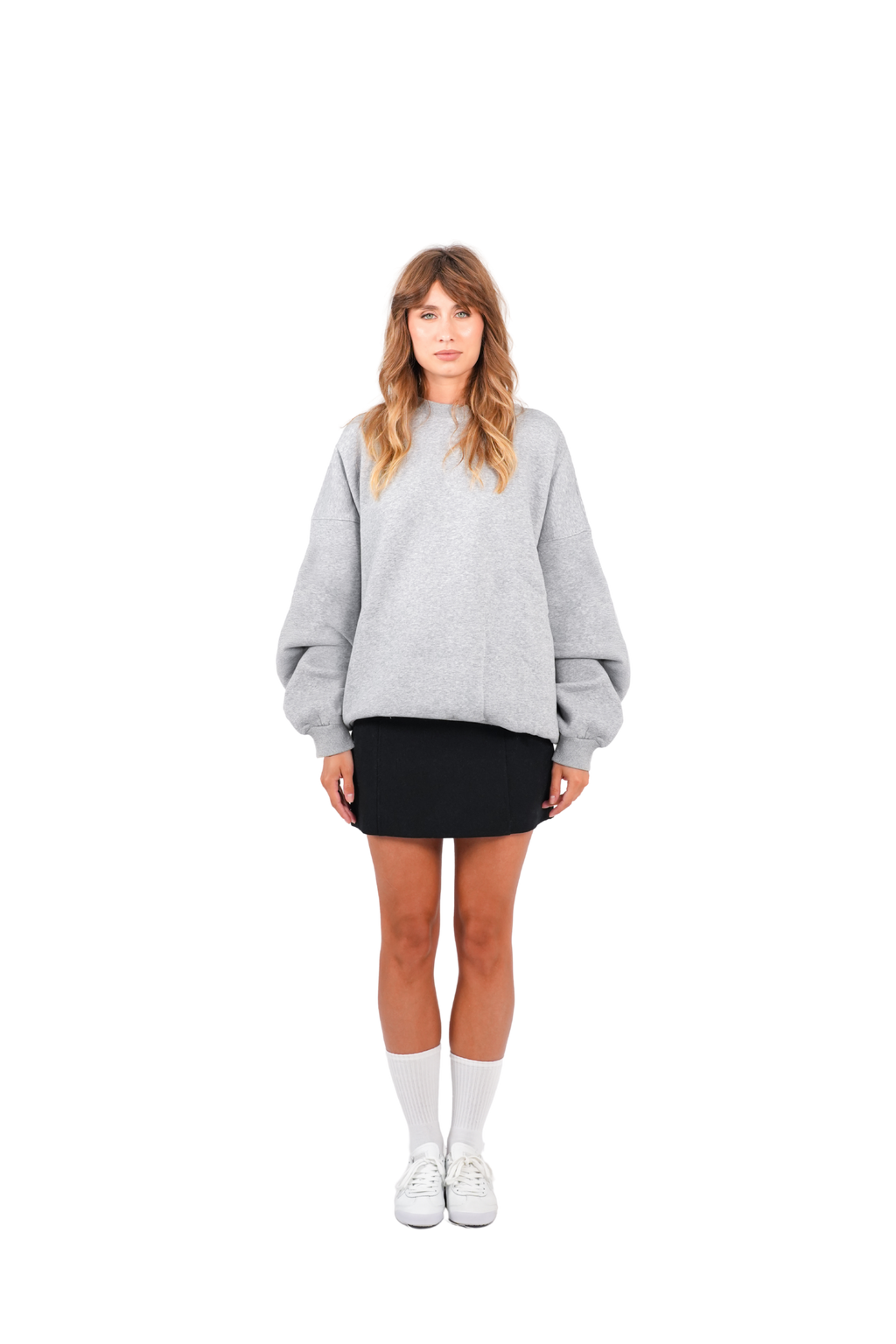 CREWNECK – HEATHERED GREY