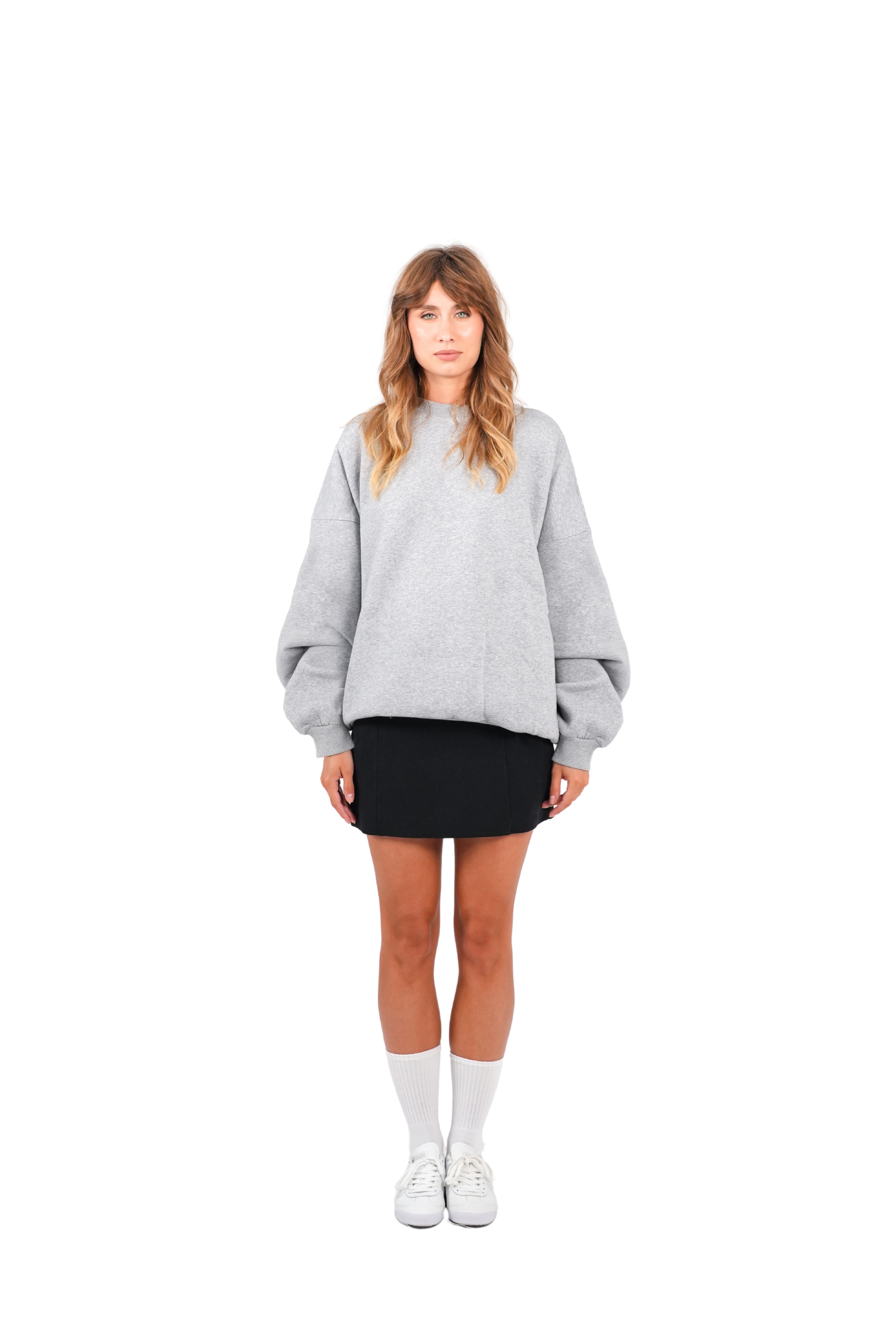 CREWNECK – HEATHERED GREY