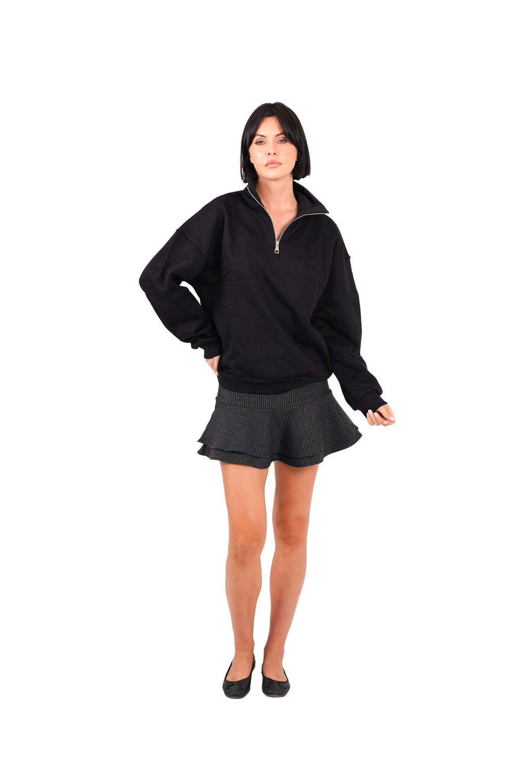 QUARTER ZIP – BLACK