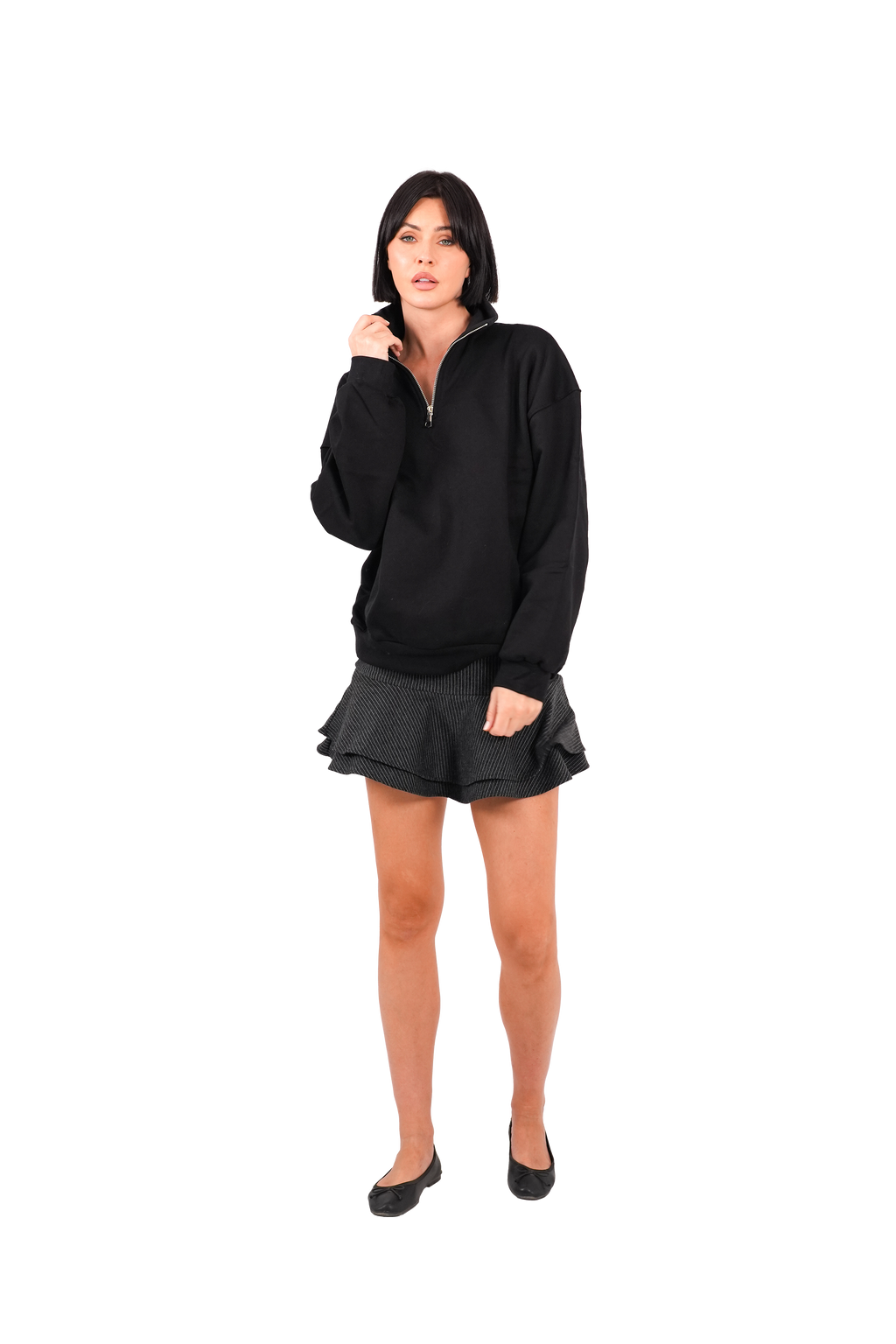 QUARTER ZIP – BLACK
