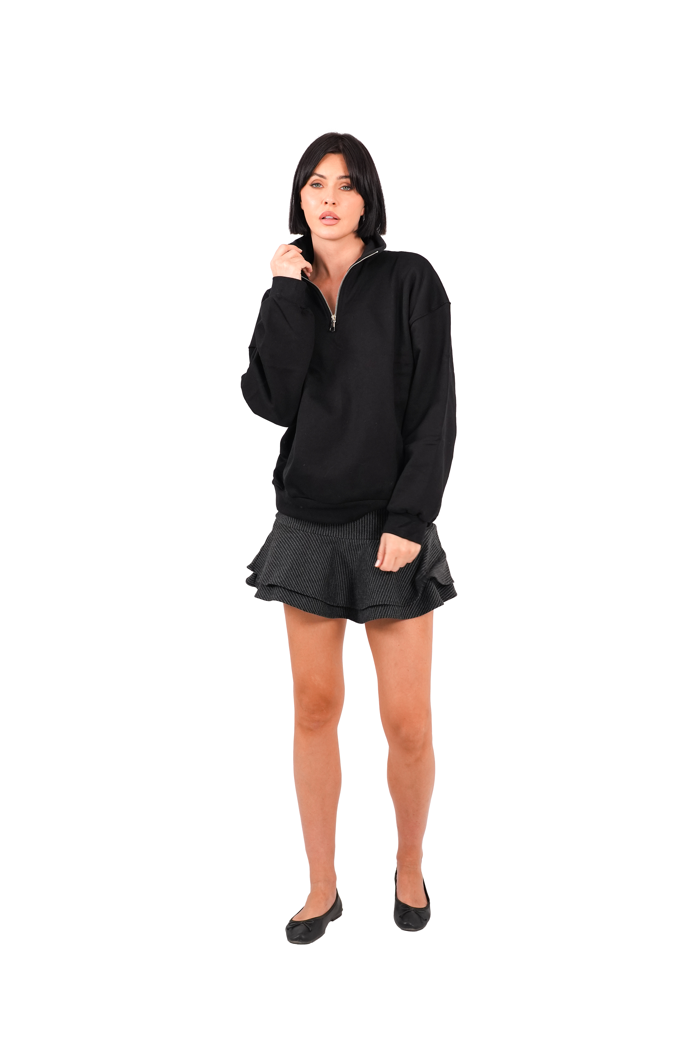 QUARTER ZIP – BLACK