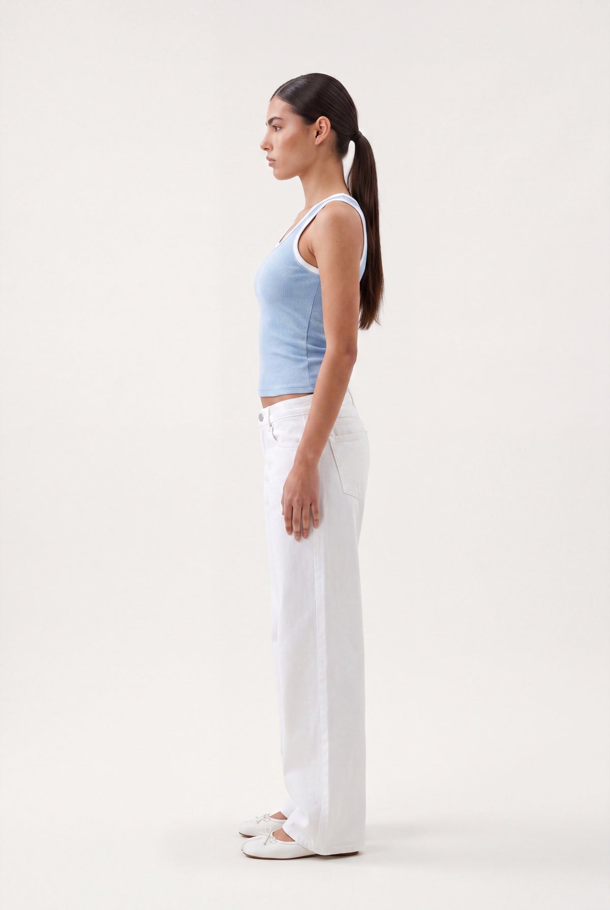 Layers Contrast Tank in Baby Blue, side