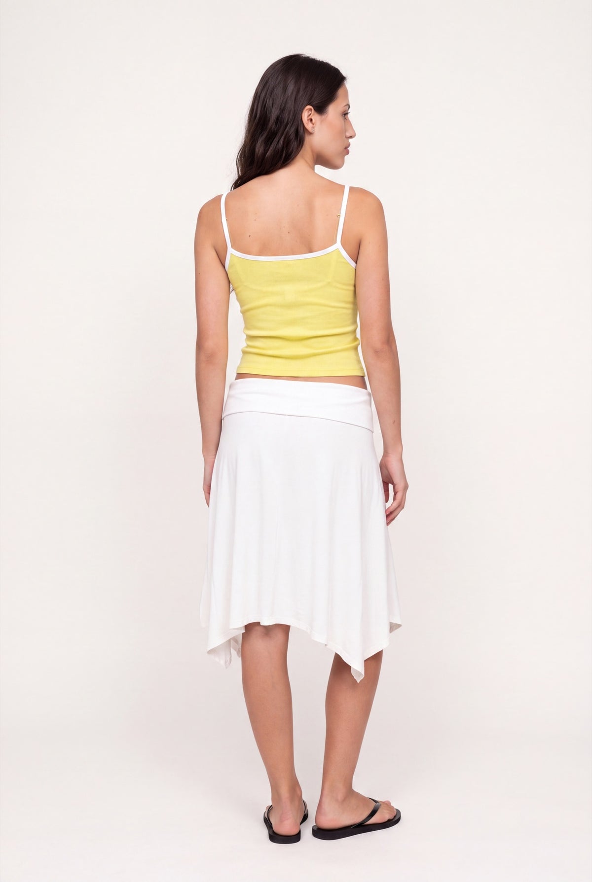 Layers Spaghetti Top in Yellow, back